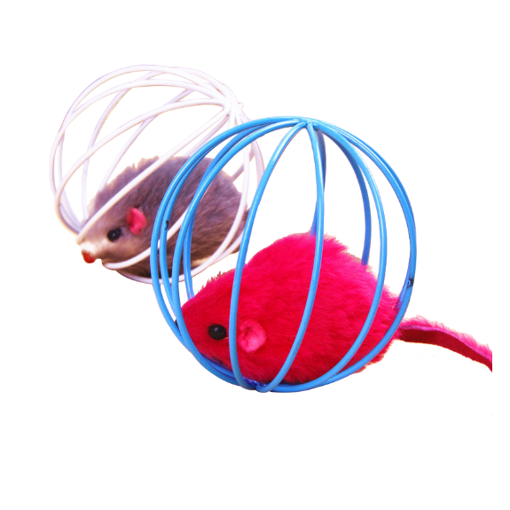 Metal Cat toys ball with mice inside