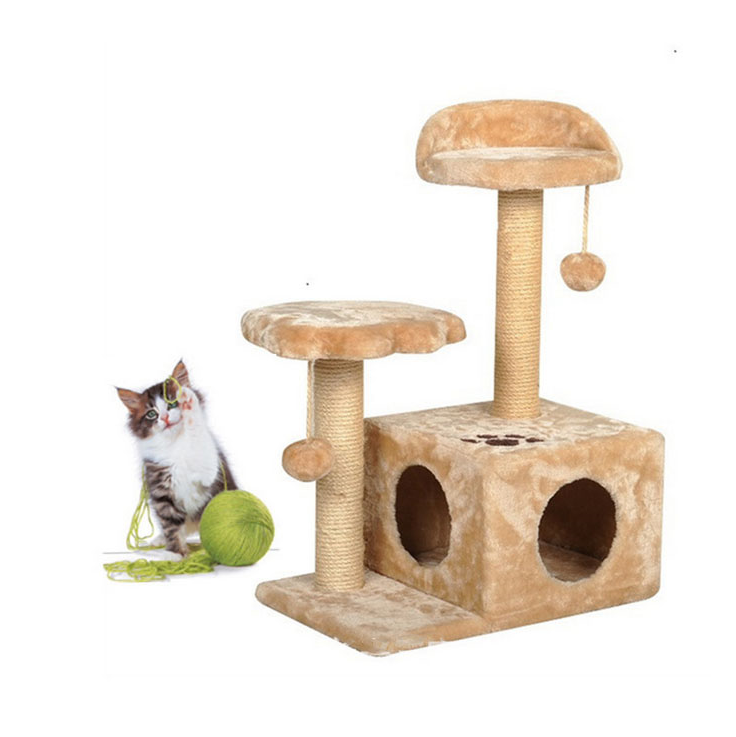Fleece Two-Tiered Cat Tree  