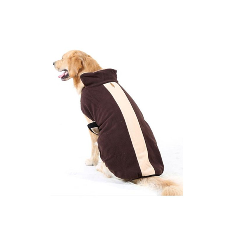 Autumn/spring contrast color polar fleece velcro backing large dog clothes 
